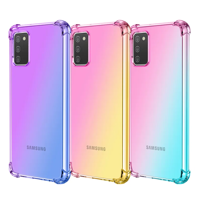 Per Samsung Galaxy A03S custodia protettiva gradiente di colore sottile proteggi custodia protettiva antiurto in Silicone morbido in gomma TPU A03S
