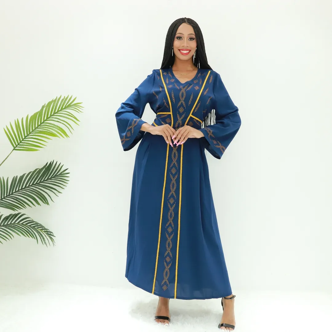 Femme vêtements ethniques robe mode 2024 AN6063 Nigeria mode abaya