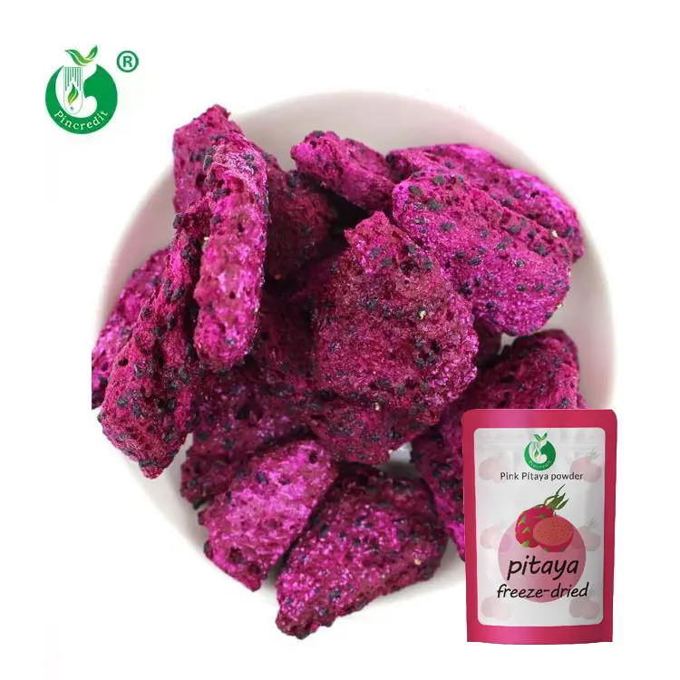 Fruta de dragón de color rojo Pitaya, etiqueta privada personalizada, orgánica, liofilizada