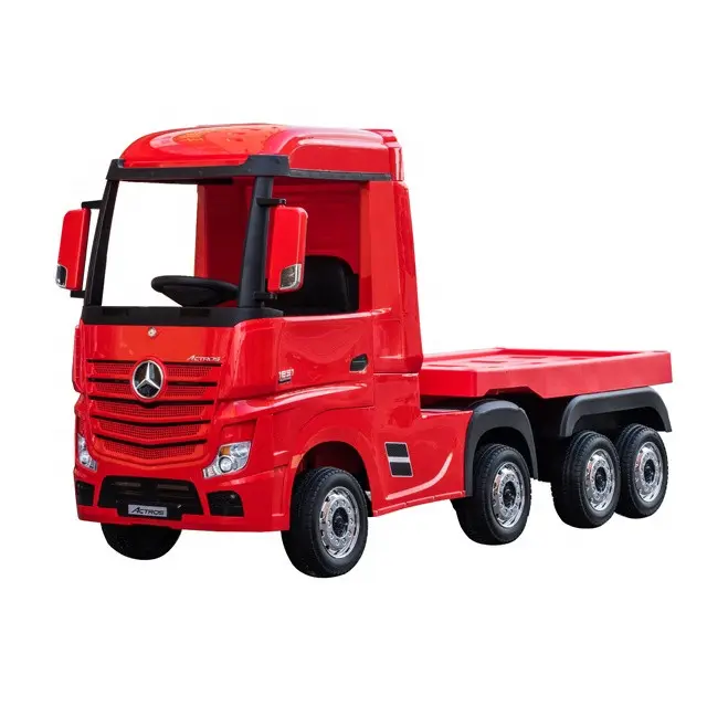 Actros Truck 2x12v batterie 4WD électrique contrôlée par les parents grands enfants monter sur voiture avec remorque camion pour 10 ans enfants