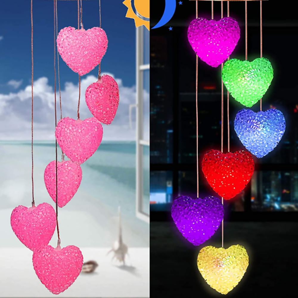 Amour Coeur (Rose) Vent Carillon Lampe