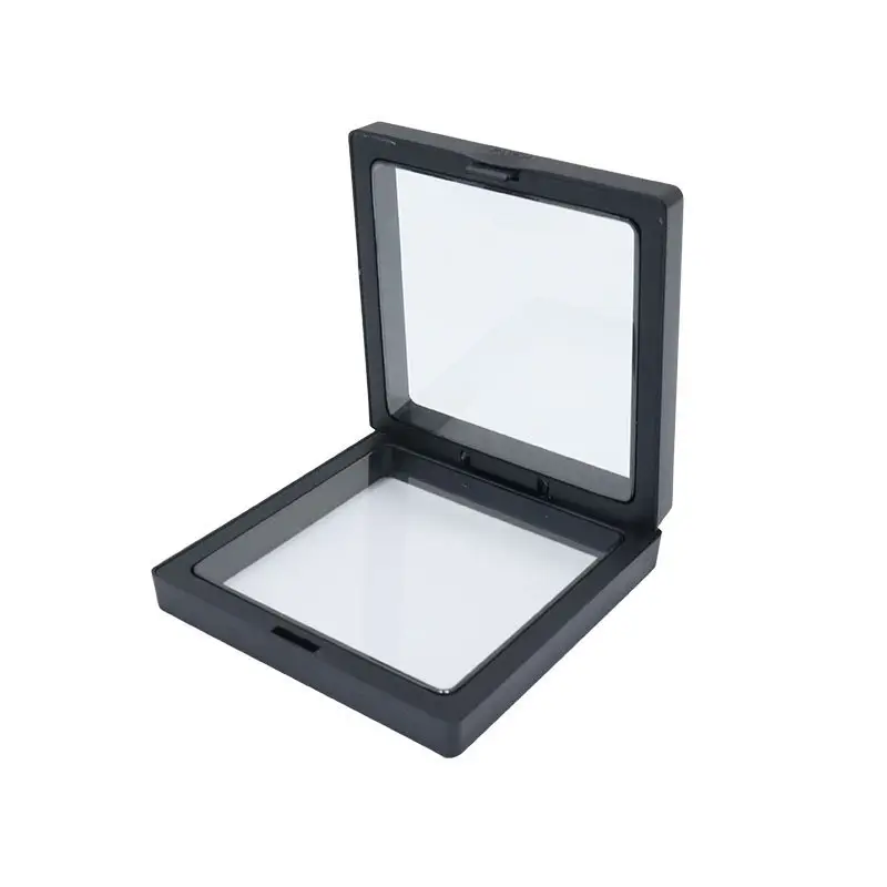 Portátil Fábrica claro 3d quadro caso flutuante pe filme jóias caixa de armazenamento para brincos anéis pulseira