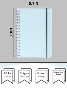 A5 A4 Impresión en relieve Cubierta de PVC Cuaderno Espiral Alambre doble Ruled Bloc de notas Banda elástica cuaderno - Product Image 3