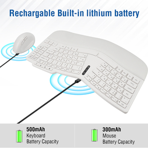 Juego combinado de teclado y ratón Fábrica nueva versión BT Inalámbrico ergonómico para PC Laptop Teclado inalámbrico ergonómico - Product Image 3