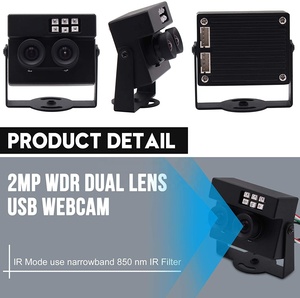 ELP 2MP çift Lens 3D Stereo VR kamerası RGB & B/W Video USB kamera için yüz tanıma ve biyolojik algılama - Product Image 4