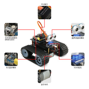 Kompatibel mit der Programmierung Scratch Maker Robot Fernbedienung Smart Tank Kit Car