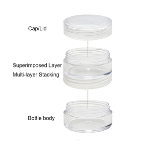 5g/5ml * 6層10G/10ML空の丸い透明な積み重ね可能なプラスチック装飾ビーズグリッターチャームクラフトジャー、透明な蓋付き - Product Image 3