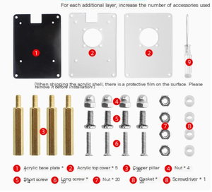 Aismartlink 1-5 strati di lampone Pi di quinta generazione 5B/4B/3B + guscio protettivo in acrilico impilabile per raffreddamento a grappolo - Product Image 3