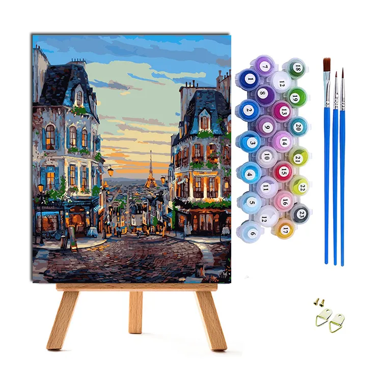 16 * 20 Inches Adults Kids Family Decoration Gift DIY Oil Painting Paris custom paint by the number adult
