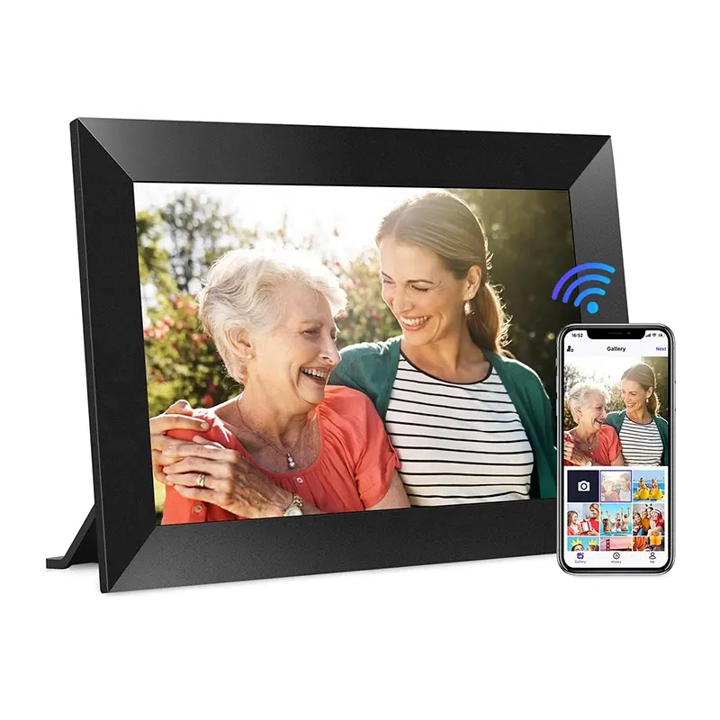 10.1 Inch WiFi Digital Photo Frame 32GB IPS Touch Screen Auto-Rotate Slideshow Share Videos Photos Remotely Via Uhale App