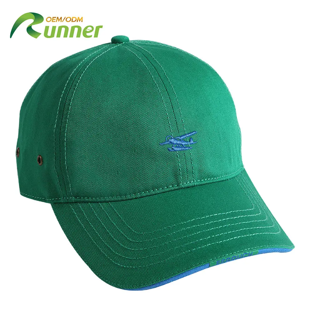 러너 새로운 혁신 편안한 남여 공용 녹색 야구 모자 사용자 정의 로고 장착 2024 OEM BSCI 스포츠 모자 Gorras