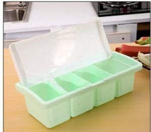 多機能プラスチック調味料ボックス塩調味料ボックスキッチンセパレーター蓋付きスプーン付き調味料ジャースパイスジャーセット - Product Image 6