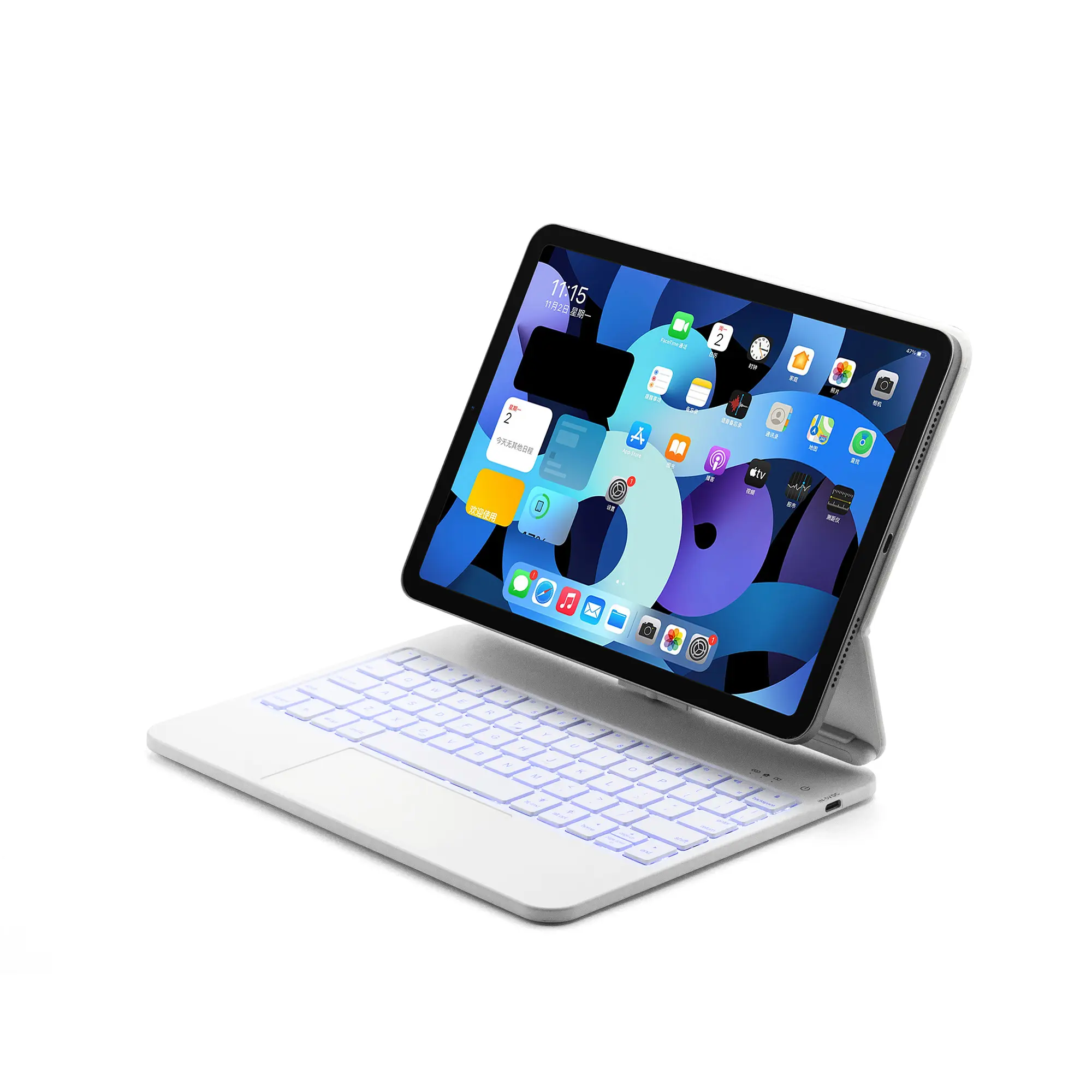 Casing Tablet Generasi Ke-9 untuk Ipad Air 4 Kulit Magnetik Keyboard Nirkabel untuk Casing Ipad Pro 12.9 2021