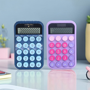 Mechanical Circular <strong>Computer</strong> Button Color Desktop Dual Power Supply 10 Digit Digital Electronic Calculator Office Supplies