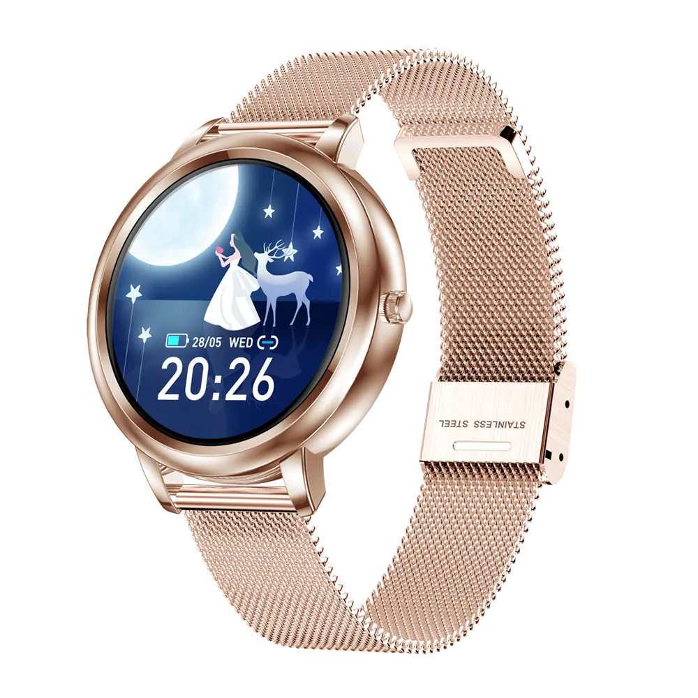 Reloj inteligente Mk20 para mujer, pulsera con pantalla completamente táctil, IP67, levanta la mano para iluminar