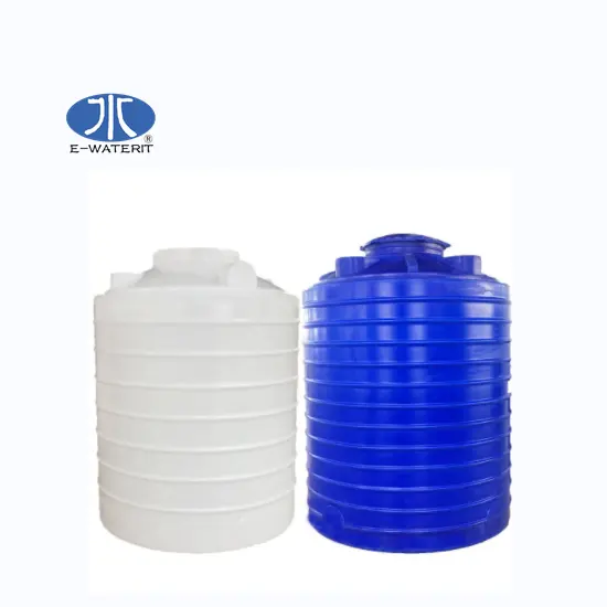 Tanques de almacenamiento de líquidos de agua de plástico de tipo vertical de fondo plano redondo de 50-10000 litros para tratamiento de agua