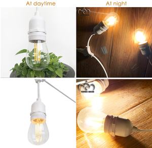Toprex Multifunktions-Kunststoff LED-Filament Festival String Light S14 Glühbirne Outdoor-Lichterketten 20m Für Weihnachten Dekorativ - Product Image 4