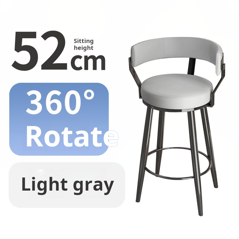 Hauteur assise 52 + gris haut de gamme + rotation à 360 degrés