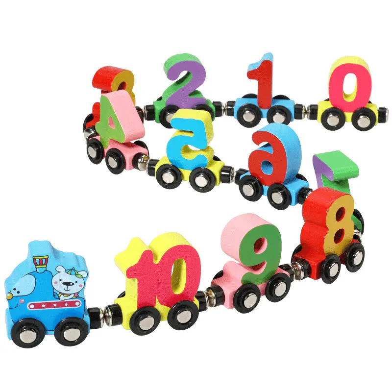 Apprentissage des enfants assemblage tracteur Solitaire blocs magnétiques éducatifs numéro lettre Train Montessori jouets éducatifs