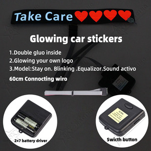 5 başlar araba pencere iç JDM EL Glow paneli Sticker karanlıkta parlayan JDM istedim araba EL Glow Up paneli Sticker için otomatik Deco