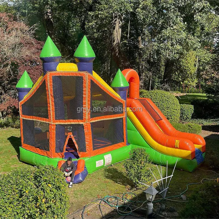 New popular inflatable bouncer with slide party bounce house inflatable with air blower