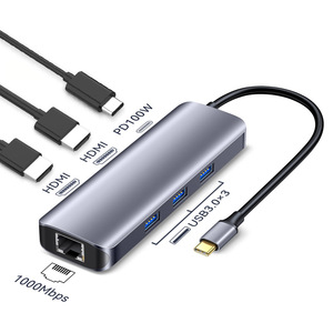 Docking Station Stable Output Plug Play Multiport Data Transmission Portable 9 in 1 USB C Dongle Adapter <strong>Computer</strong> Accessories - Product Image 3