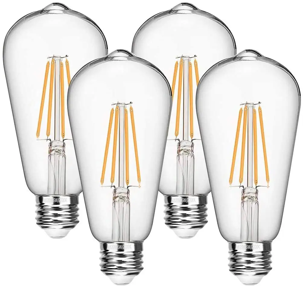 Lampu led bola lampu, filamen lembut dekorasi Vintage bening daya tinggi gaya baru untuk rumah