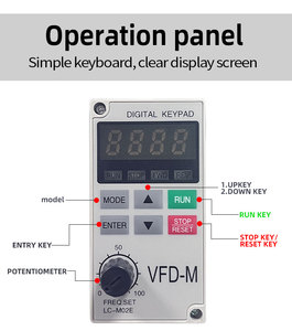 Unidad de frecuencia Variable de 220v, convertidor monofásico de entrada a 3 fases de 380v, inversor de salida, Control de velocidad del Motor VFD - Product Image 4