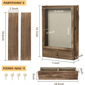 Large Shadow <strong>Box</strong> Picture <strong>Frames</strong> <strong>Deep</strong> Shadow Boxes <strong>Display</strong> Cases With Removable Shelves and Drawers - Product Image 6