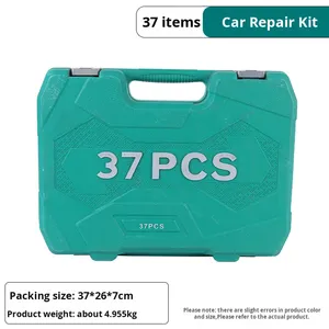 37-Piece çift kullanımlı yeşil siyah otomotiv onarım aracı seti çanta seçeneği ile Mars lokma anahtar uzatma çubuğu cırcır PC kombinasyonu - Product Image 5