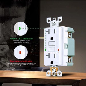 20A presa GFI anti-manomissione presa interruttore interruttore automatico guasto elenco - Product Image 3