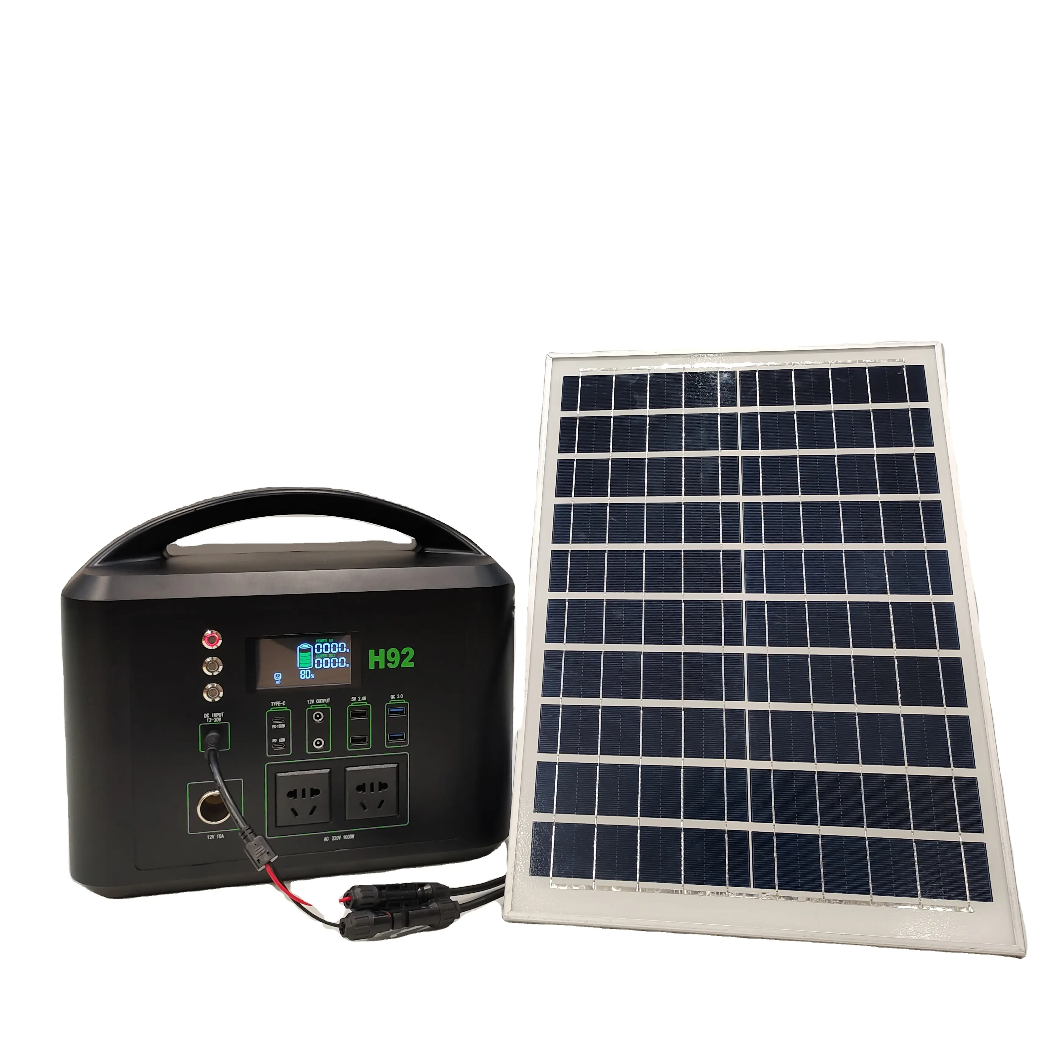 태양 광 발전 시스템 휴대용 충전식 발전소 태양 광 발전기 태양 충전 가정용 냉장고 빛