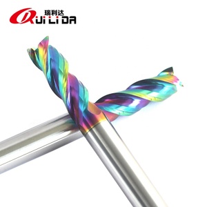 RLD彩虹彩色DLC涂层硬质合金立磨壁磨CNC铣刀，用于铝/铜高速进给 - Product Image 6