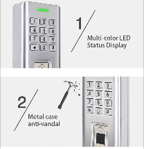 SF5 Standalone impermeabile IP66 custodia in metallo biometrico codice di accesso al controllo del tempo presenza porta sistema di controllo di accesso