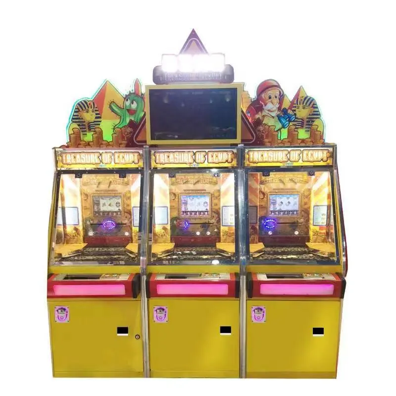 Best seller tesoro di egitto a gettoni macchina da gioco Arcade biglietto della lotteria di divertimento macchina da gioco Pusher