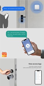 Tuya Smart Digital Cylinder Lock for Home Hotel Apartment Keyless Biometric &amp; Fingerprint Access Ble &amp; App <strong>Network</strong> <strong>Connectivity</strong> - Product Image 5