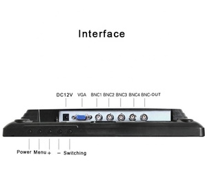 Monitor de seguridad 11,6/12/15/17/19/21, 5 /22 pulgadas, tft lcd/led, cctv, con 4 canales integrados, dvr, pantalla dividida - Product Image 3