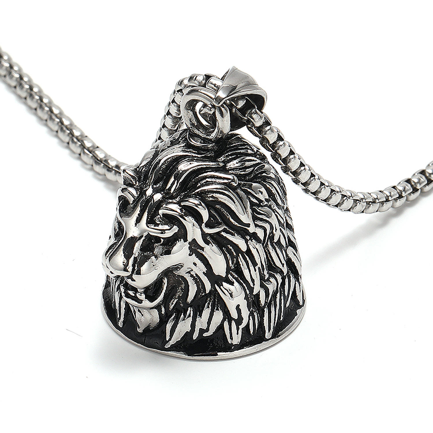 จี้สีเหล็ก + โซ่มุกสี่เหลี่ยมจัตุรัส3.0สีเหล็ก