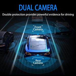 Phía sau xem gương Dash Cam phía trước và phía sau 1080P sao lưu máy ảnh 5.5 inch màn hình cảm ứng vòng lặp ghi âm, G-cảm biến với miễn phí 32GB thẻ - Product Image 5