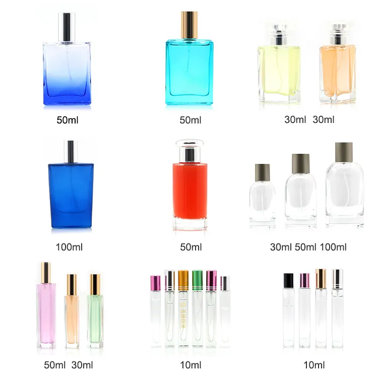 Manufacturer wholesale high grade blown glass perfume square luxury bottle OEM 50ml 75ml empty male perfume bottle 100ml