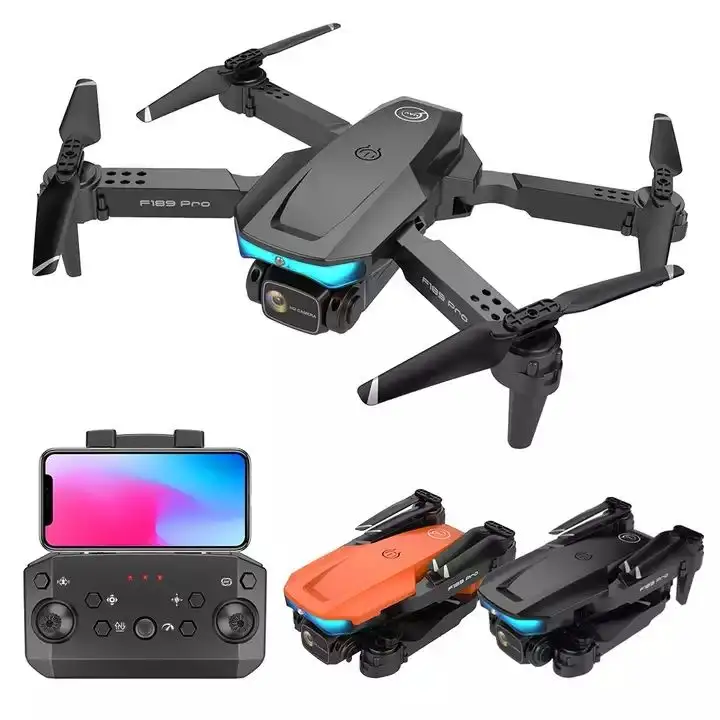 F189 PRO Mini FPV Drone 4K Profession Dual Camera Folding Quadcopter LED Obstacle Avoidance RC Dron Toys Remote Control Drone