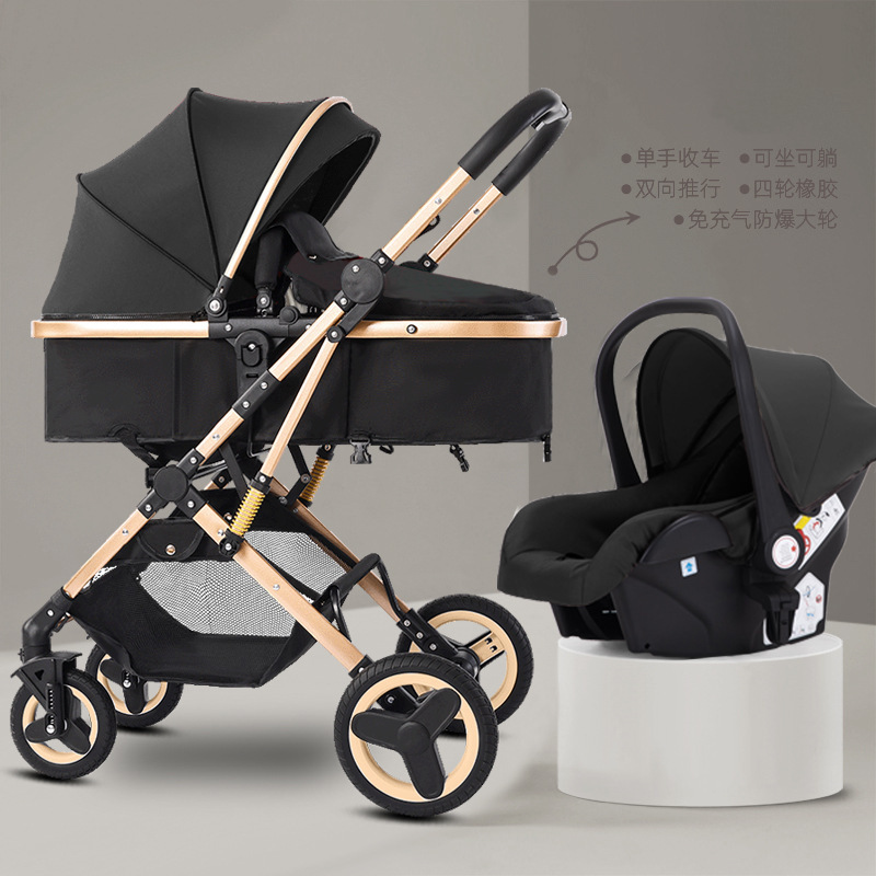 Black-multi-functional stroller basket
