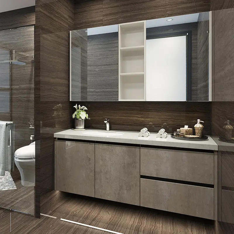 LED 거울 조명 욕실 세트 캐비닛 현대 고급 욕실 세면대와 허영심