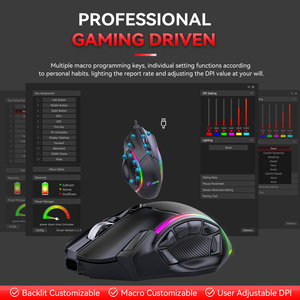 MKESPN W605 Wireless Three Mode <strong>Macro</strong> Defines Gaming Mouse Full Speed 12 <strong>Keys</strong> 24000DPI Gaming Mouse Programmable - Product Image 4