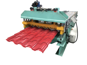 High Quality Model 840 Bamboo Design Steel Step Glazed Tile Roll Forming Machine PLC Control <strong>System</strong> Bearing Core Building - Product Image 2