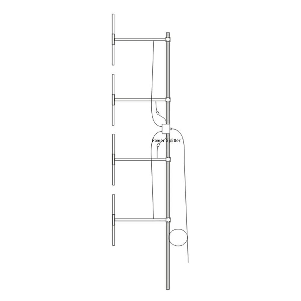 FMUSER DP100 Antenne FM dipôle directionnelle FM à gain élevé à 4 baies pour émetteur de diffusion radio 500 watts 600watts hch