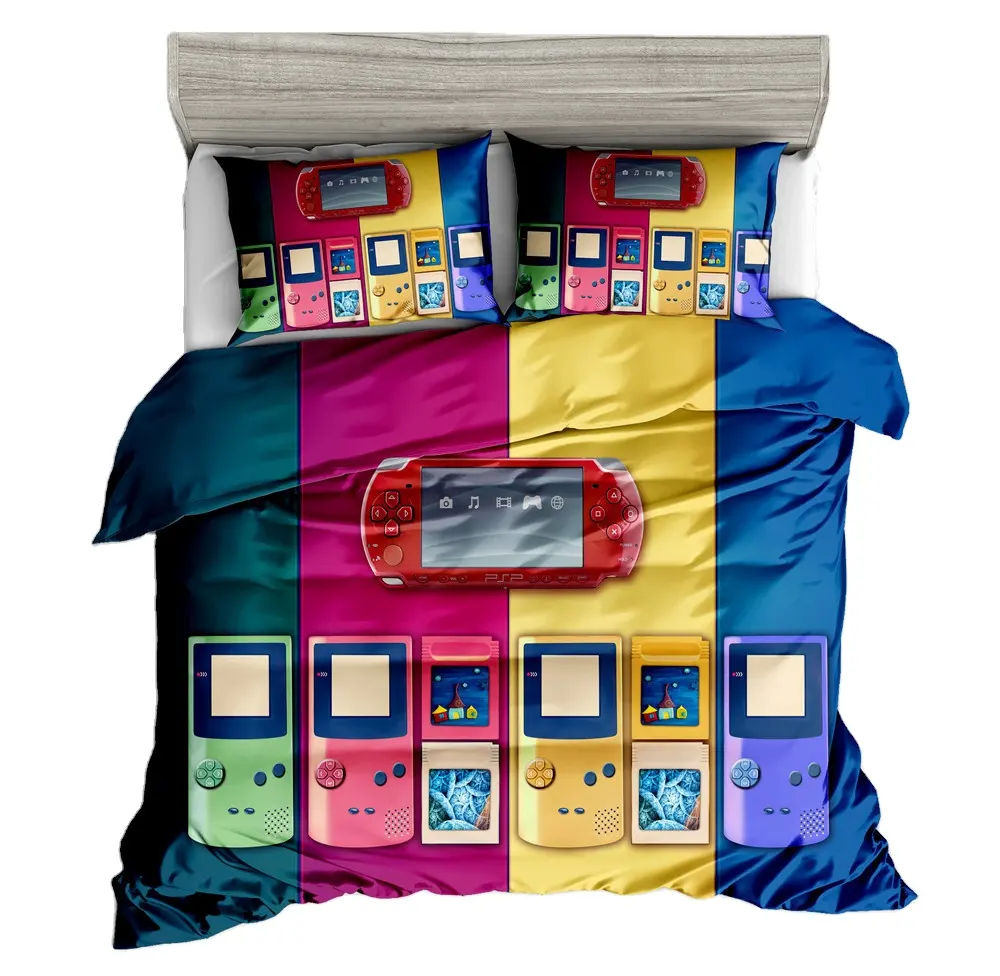 Jogo de cama impresso 3d, desenho animado, bandeira nacional impresso, padrão de cama, cama simples, colcha estampada, conjunto de quatro peças