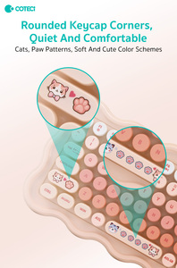 Coteci Retro Vòng 98 Phím Văn Phòng Nhà Máy Tính Xách Tay 2.4G Màu Tím Mèo Dễ Thương Mèo Con Bàn Phím Không Dây Và Chuột Combo Cho Máy Tính - Product Image 5