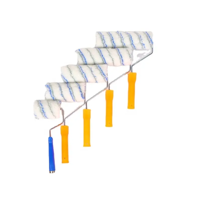 Precio de fábrica 4 '6' 7 '9' 10 ''Drywall Tools Rodillo de Pintura Decorativa con rayas azules y grises