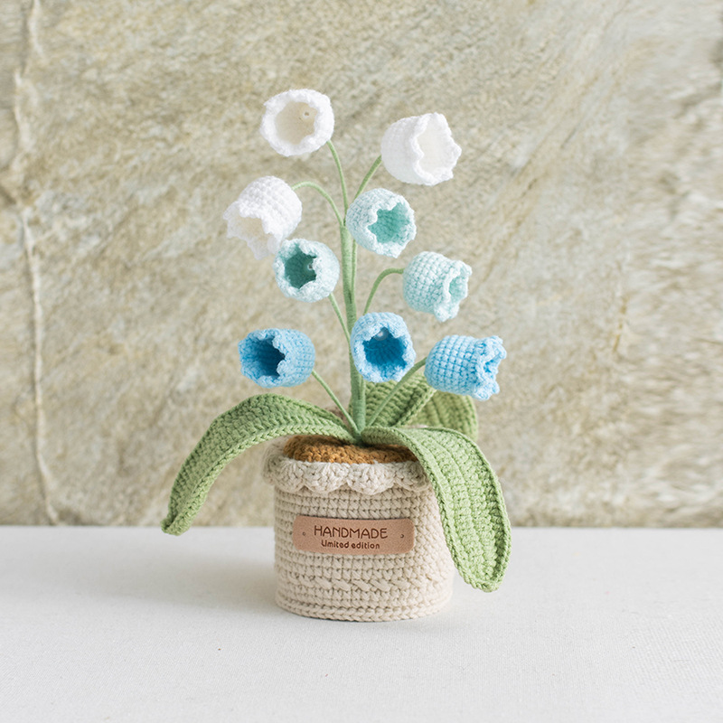 9 têtes de muguet - ton bleu